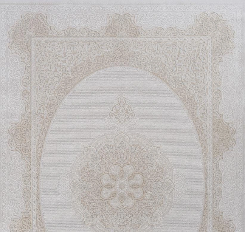 Gabardin Halı Omega 271a Serisi Triko Akrilik Salon Oturma Yatak Odası Halısı Bej - Kemik