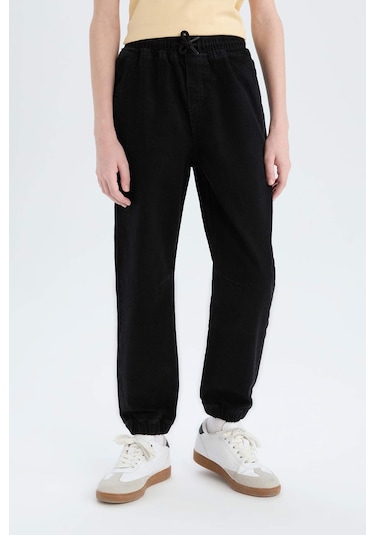 DeFacto Erkek Çocuk Jogger Fit Esnek Bantlı Paça Jean Pantolon D6552A825SPNM40