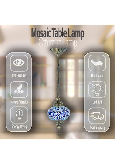 Tavan Sarkıt Avize Mozaik Lamba Gece Lambası Renkli