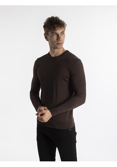 Trussardi Trussardı Erkek Kazak  TRRD003626 Kahverengi