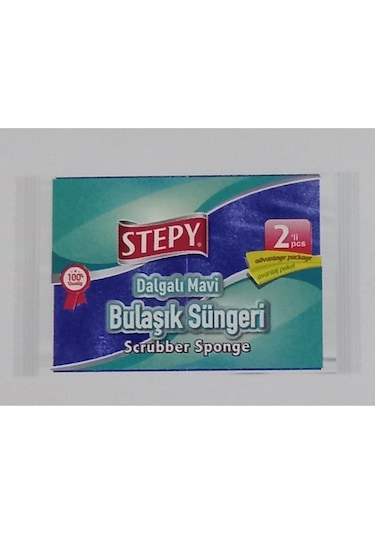 Stepy Mavi Dalgalı Sünger 2'li