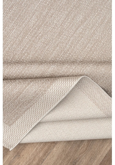 Çerçeveli Bohem Dokunuşlu Doğal Tonlarda Modern Sisal Bej - Krem Renk Halı Krem