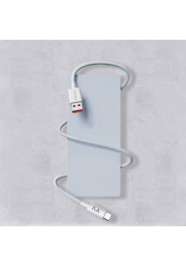 Lenyes Lc518 Usb-a To Type-c 6a Örgü Tasarımlı Hızlı Şarj Özellikli Data Ve Şarj Kablosu 66w 1m Gri Gri