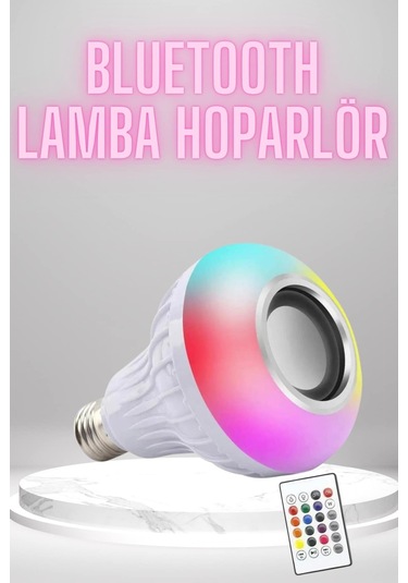 Bluetooth Hoparlör Akıllı Rgb Led Işık Renk Değiştirme Ses Bombası Ampül Görünümlü