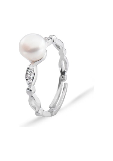 Brezza Lusso Jewelry Diamond Model Hakiki İnci Kadın Gümüş Yüzük 12 - 19