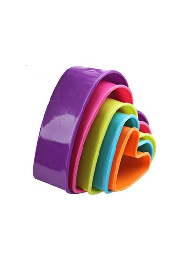 5 Adet Kurabiye Plastik Kek Kalıbı Bisküvi Piston Formları Dıy Pişirme Araçları Kalp Çok Renkli