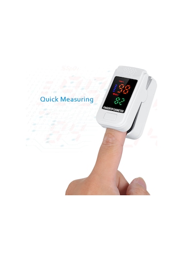 Vkemall Pulse Oksimetre Parmak Ucu Nabız Oksimetresi Boyun Askılı Taşınabilir Kan Oksijen Doygunluğu Ve Beyaz