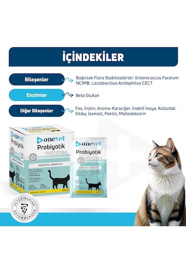 Onevet Probiyotik Saşe 30x1 Gr Kediler İçin Sindirim Desteği