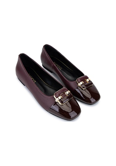 Tamer Tanca Kadın Hakiki Deri Bordo Babet Ayakkabı 1036 8027 Bn Ayk Sk25-26 Brd Dr/brd Rgn Bordo