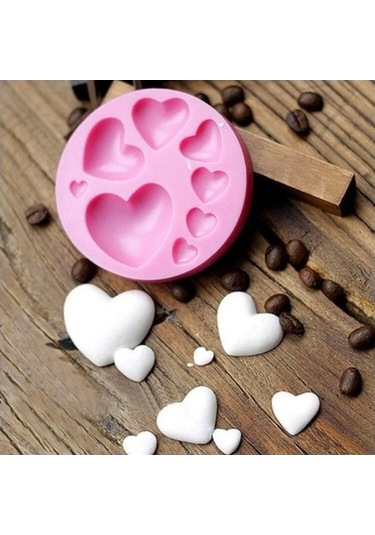 Fastbuy Fondan Kalp Kalıp, Dantel Desen, Süsleme Fırın Malzemeleri, Renkli Pastacılık Aksesuarları Çok Renkli