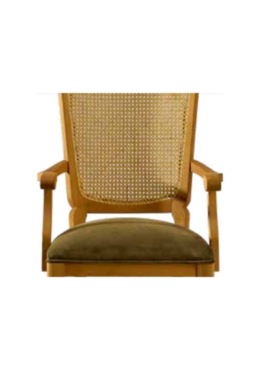 Bengimobilya Sandalye Zus011 Hasır Sırt Model Tam Kolçak Aslan Ayak Baby Face