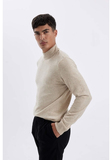 DeFacto Slim Fit Dar Kesim Yarım Balıkçı Yaka Basic Düz Triko Kazak R1127AZ24WNBG300 DeFacto Slim Fit Dar Kesim Yarım Balıkçı Yaka Basic Düz Triko Kazak R1127AZ24WNBG300