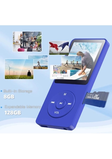 8gb Dahili Hafızalı Mp3 Çalar Ses Kayıt Fm Radyolu Müzik Player