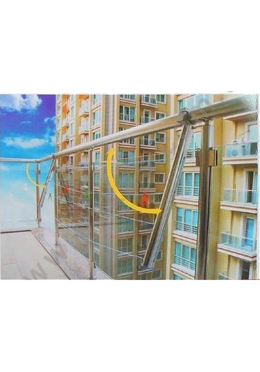 Pakas Katlanabilen Çamaşır Kurutma Askısı Yuvarlak Küpeşte Pks 06 Gümüş