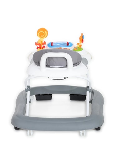 Duux Plano Oyuncaklı Müzikli 3 Kademeli Örümcek Bebek Yürüteci Beyaz Gri Beyaz