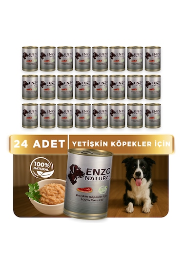 Enzo Natural Kuzu Etli Yaş Köpek Maması 410 Gr X 24