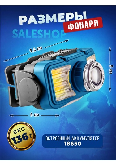 Saleshop Led Alın Feneri 171837538 Mavi