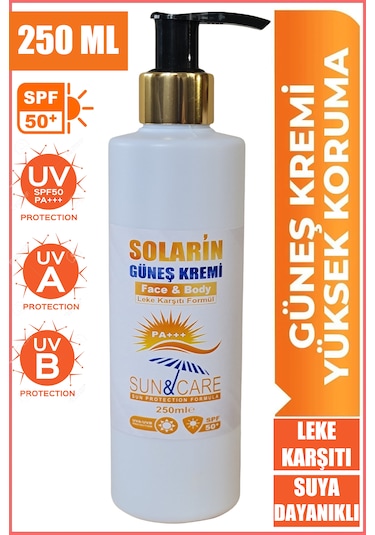 Solarin Leke Karşıtı Güneş Kremi SPF50 250 ML