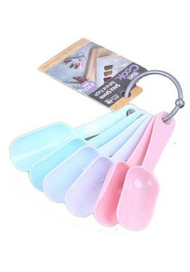 6 Lı Plastik Baharat Kaşığı Asorti