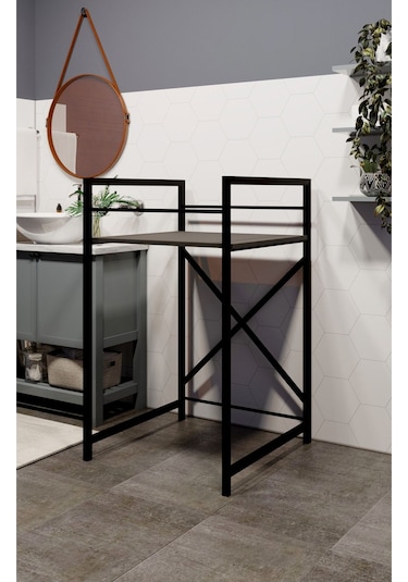 Çamaşır Makinası Ve Kurutma Makinası Rafı Çamaşır Makinası Üstü Banyo Düzenleyici Raf Gri