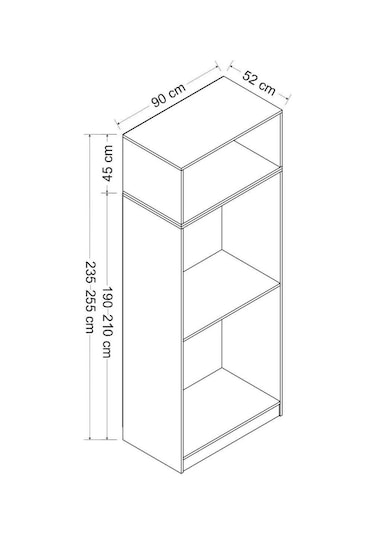 Kale 2 Kapaklı Zincir Dolap-yüklük - Beyaz 255cm