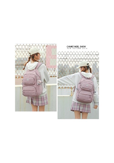 Büyük Kapasiteli Omuz Çantası Öğrenci Okul Çantası Mor