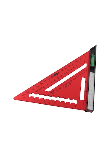 Geeksen Alüminyum Alyaşlı Ahşapçı Triangel Çizgicide: Kesin Ölçek, Çıkarılabilir Kısa Cetvel Ve Dayanıklı Yapı - Gümüş