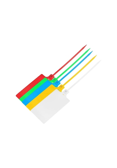 100 Adet Renkli Karışık Plastik Mühürlü Nakliye Etiketleri, Güvenlik Mühürlü Su Geçirmez Etiket Bağları, Büyük Si