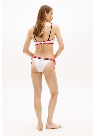 Tommy Hilfiger Kadın İp Yan Bağlama Ekru Bikini Altı-13348 Ekru