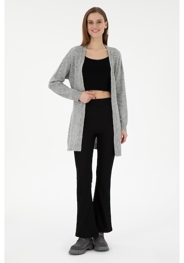 U.s. Polo Assn. Kadın Gri Melanj Hırka Triko 50297102-vr086 Gri Melanj