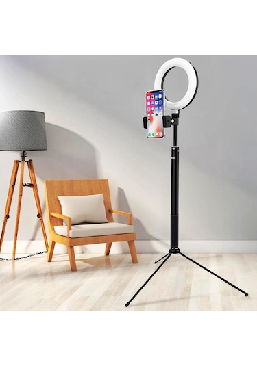 2ın1 6inç Tripod Standl -video Selfie Stüdyo Makyaj Işığı-160cm