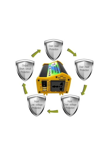 Sones Legend I Nesil Dc12v'den Ac220v 3000w Araç Güç Çeviricisine Siyah