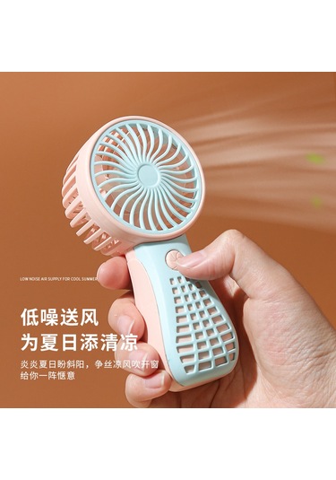 Li-ion Pil İle Mini El Tipi Vantilatörler, Kişisel Vantilatör Pembe+mavi