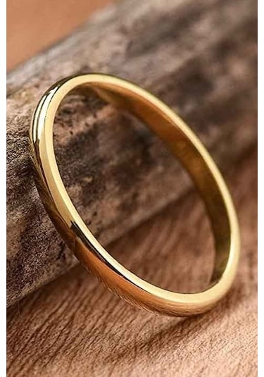 2Mm Bombeli Altın Kaplama Gümüş Alyans Çifti Tektaş Hediye Wr86