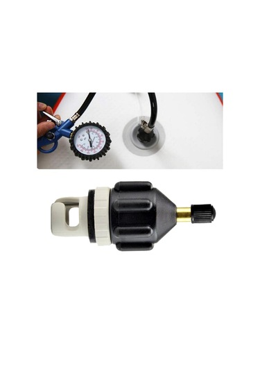 Şişme Bot Pompası Adaptörü Hava Pompası Dönüştürücü Hava Valfi Eklentisi Siyah 7.8x3.4CM