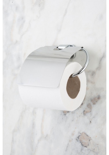 Multistore Mini Serisi Krom Geniş Kapaklı Tuvalet Kağıtlığı Wc Kağıtlık Tuvalet Kağıdı Askısı Gri