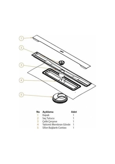 Hüppe Galata A Duş Kanalı Yandan Çıkışlı 60 Cm Mat Satine Satin