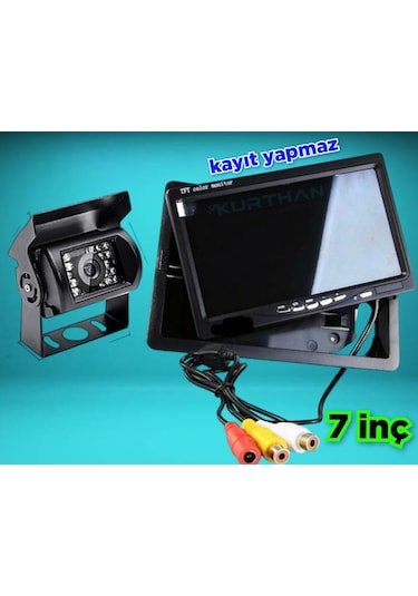 1 Adet Metal Kasa Kamera Ve 7 İnç Ekran Kayıt Yapmaz 12 24 Volt