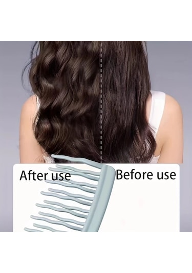 Elmpaly Çayır Yeşili Dalgalı Dişli Masaj Fırçası, Elektriklenme Önleyici Kabarık Saç Şekillendirme Tarak