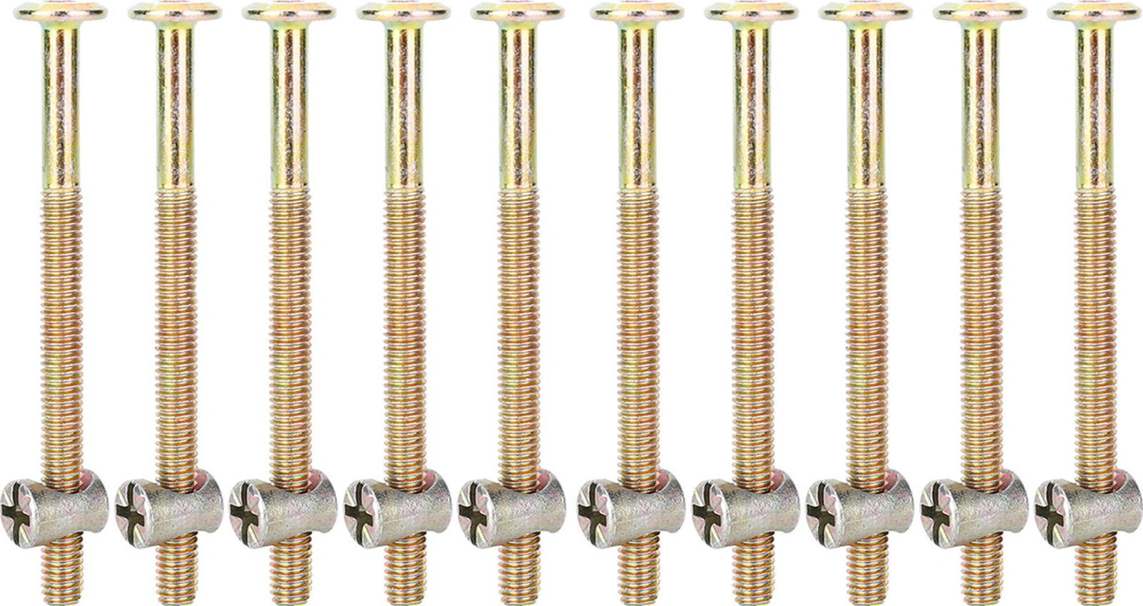 Yaleker 80mm Galvanizli Karbon Çelik M6 Mobilya Cıvata Ve Somun Seti, Ahşap-kabin Birleştirme, 10 Adet/paket Diğer