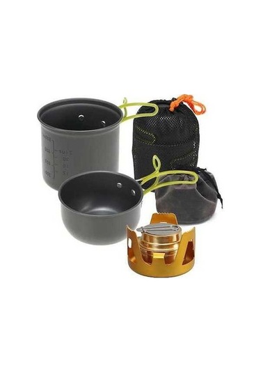 Ulzyvf Yürüyüş Tencereli Skycıty Seti - Pratik Kamp Ve Balıkçılık Aksesuarı Altın