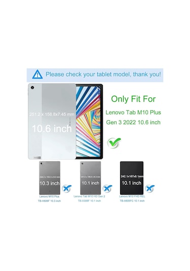 Lenovo Uyumlu Sekmesi İçin M10 Plus 3. Gen / Xiaoxin Pad 2022 10.6 İnç Koruyuc Kılıf Güçlendirilmiş Köşeler Tablet Kılıfı 47515407