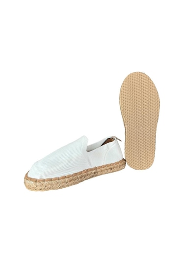 Unisex El Yapımı Triko Espadril Beyaz-beyaz Beyaz