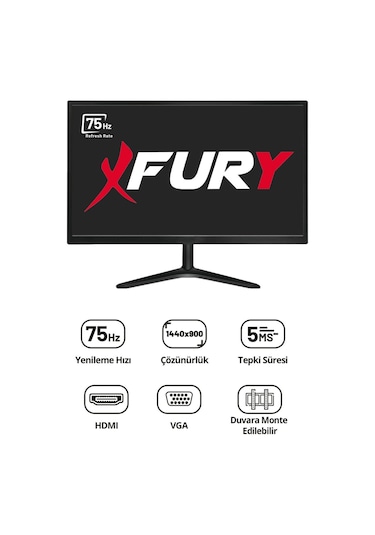 Fury 19" Geniş Ekran 75 Hz 5ms Vga,hdmı Led Monitör