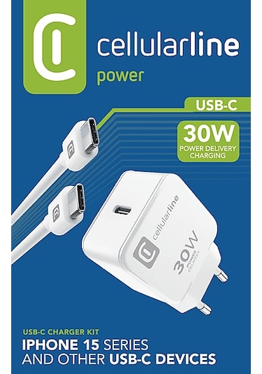 Cellularline 30w Adaptör + C2C Kablo Şarj Kiti