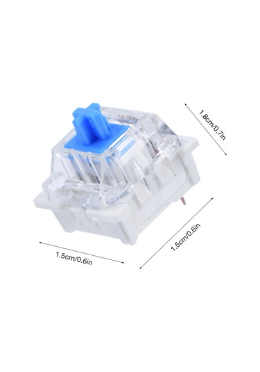 Ximistore9 Mekanik Klavye Mavi Anahtar 10 Adet , Şeffaf Kasa, Led Işığı Uyumlu, Gerçek Tuş Hissi, Uzun Ömürlü Plastik Malzeme