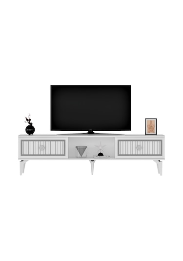 150 CM NİL TV SEHPASI (ALT MODÜL) BEYAZ-GÜMÜŞ