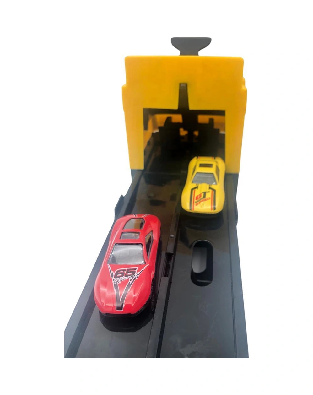 Farbu Oyuncak Sürat Pistli Tır, 2 Mt Pist Tek Kol Fırlatıcı 24 Araç Kapasiteli Taşıyıcı Tır, 2 Adet Araba İçerir Sarı Sarı