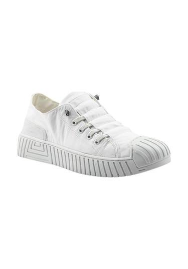 Gamelu Vıgor Unisex Lastikli Memory Foam Keten Sneaker Ayakkabı Beyaz