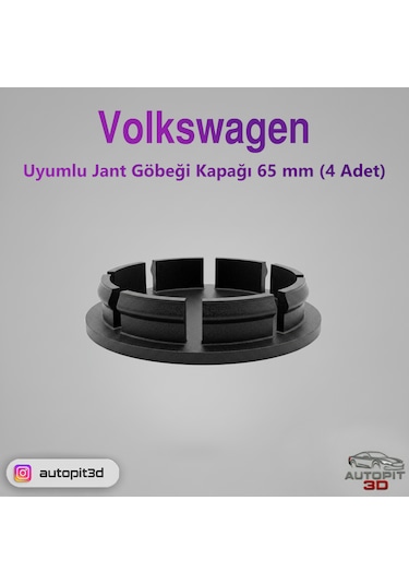 Volkswagen Uyumlu Jant Göbeği Kapağı 65 Mm 4 Adet
